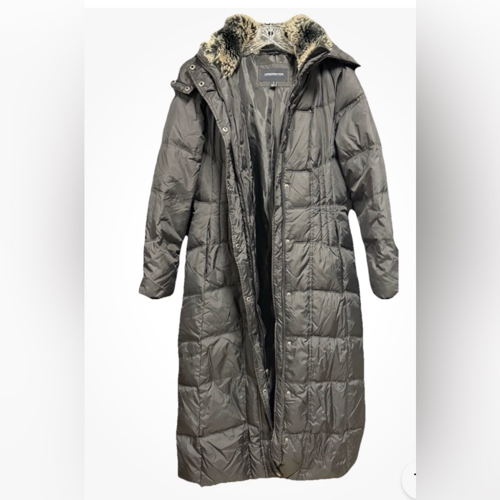 London Fog S Down Filled Full length Black Puffer Winter Coat NWOT